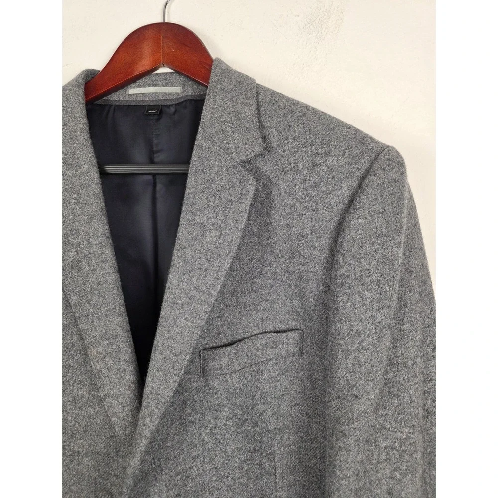 J‎ Crew Ludlow Blazer 44L Grey Moon Wool British Cloth Suede Elbow Patches Mens